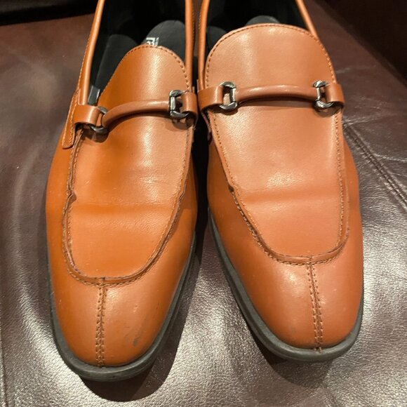 Nordstrom Rack Men’s Tan Leather Slip On Shoes Size 12 - Picture 2 of 6